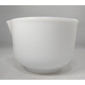 VTG GLASSBAKE MADE for SUNBEAM 6.5" WHITE GLASS MIXING BOWL # 13